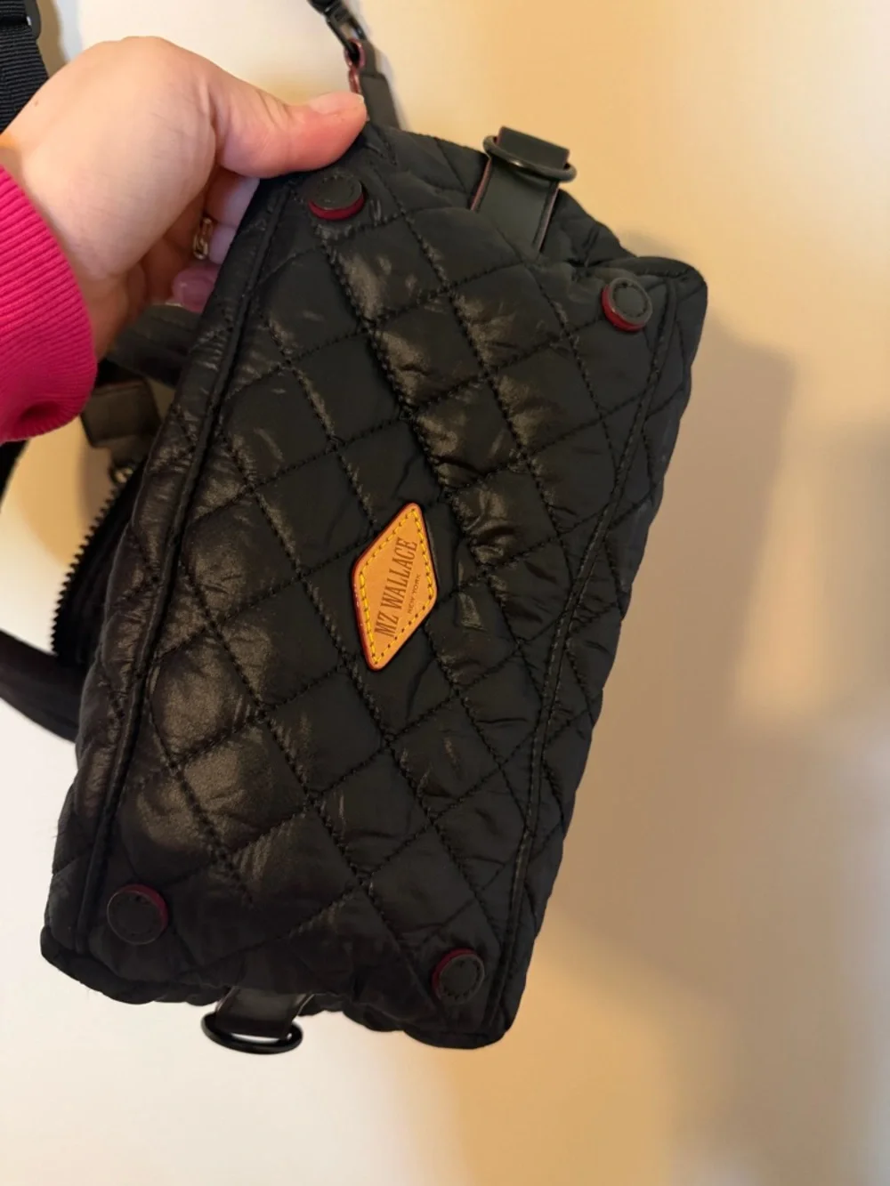 MZ Wallace Small Metro Tote Deluxe – Black Quilted Crossbody + Wallet – Like New - Picture 9 of 11